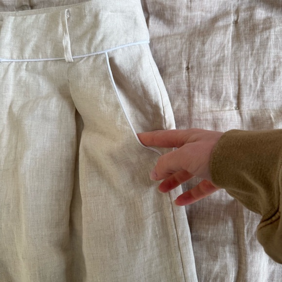 STAUD sasha linen pant in natural size 10 - Picture 7 of 16